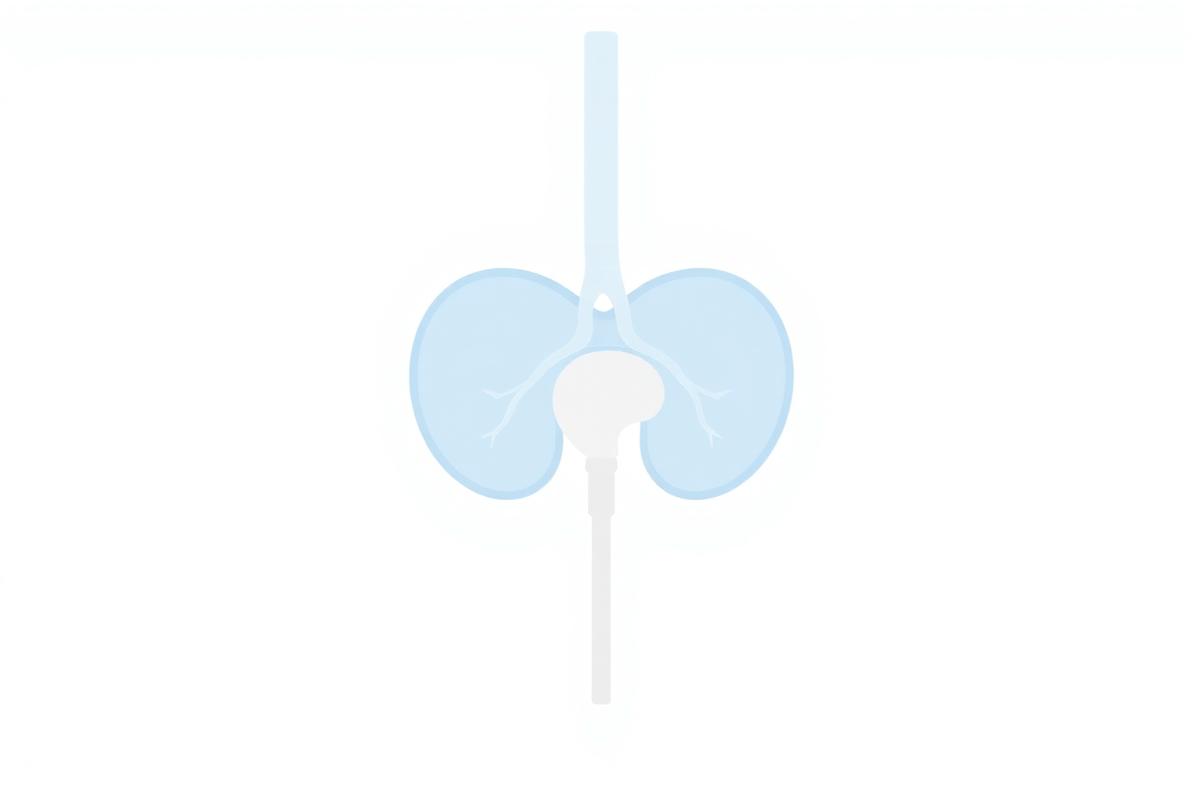 Diagram showing the human bladder and urinary system